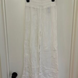 Abercrombie White Linen Pants size M